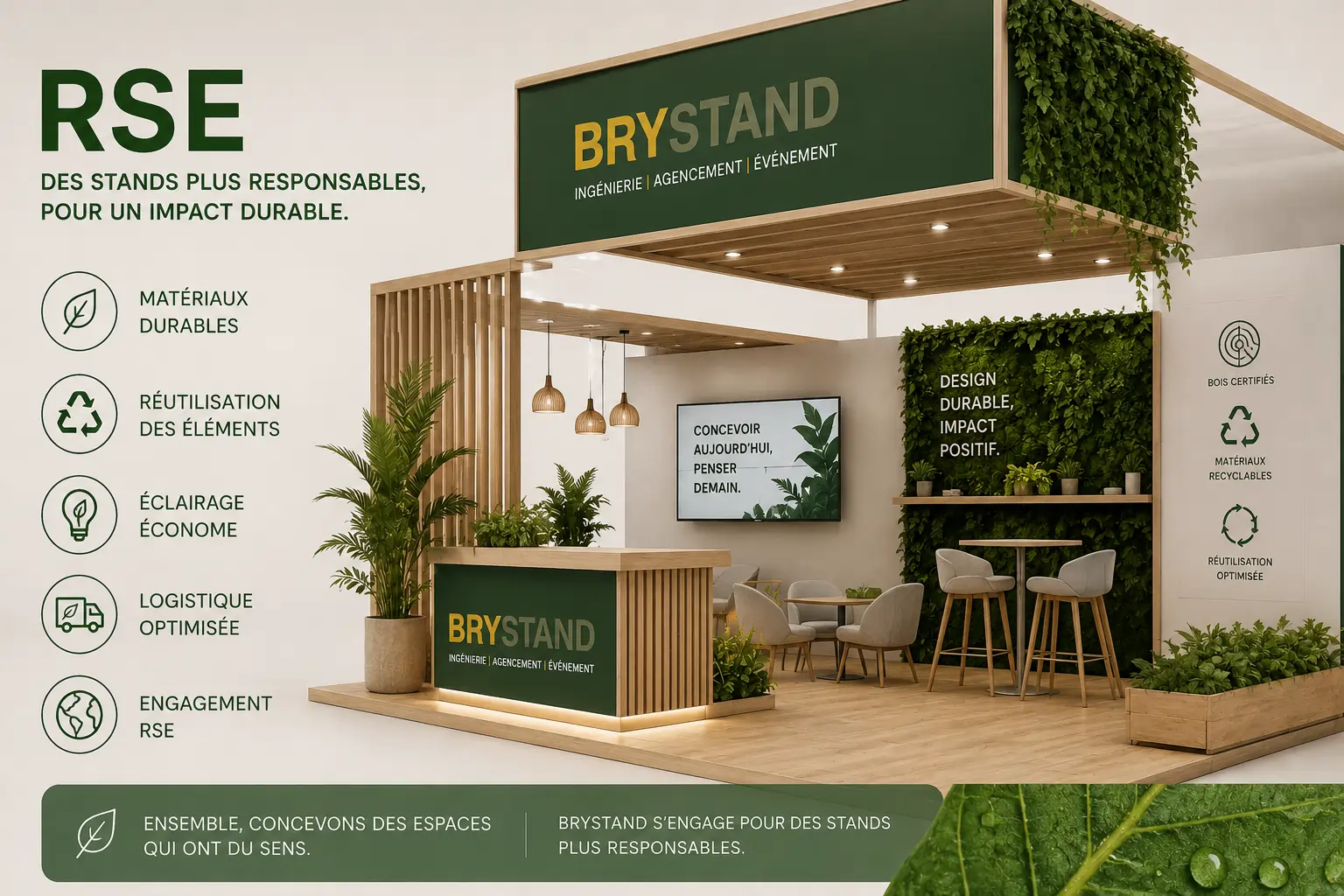Illustration d'un stand éco-responsable